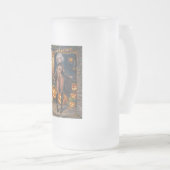 トリックまたはトレーター、勇敢なハロウィーンの衣装の女の子 フロストグラスビールジョッキ (正面右)