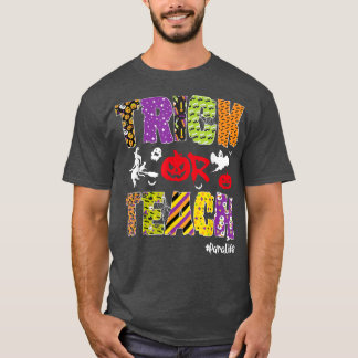 トリックまたはパラ教えライフハロウィーンカボチャSkeleto Tシャツ