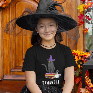 トリックまたはモダントリートブラックキャットカスタムハロウィン トライブレンドTシャツ