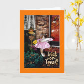 トリックまたは御馳走子猫-ハッピーハローウィン! カード (黄色い花)