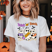 トリックまたは教えレトロハロウィーン先生Tシャツ Tシャツ