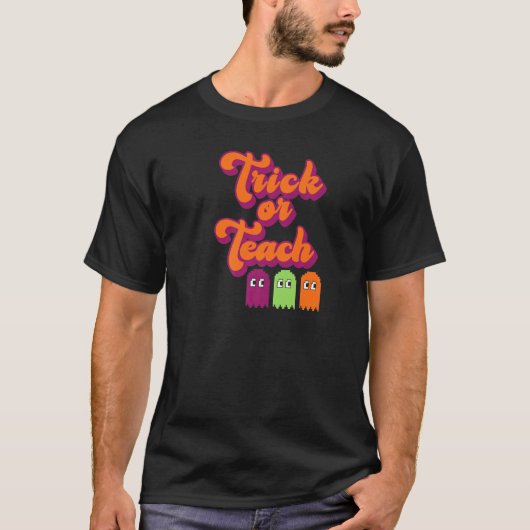 トリックまたは教え先生ハロウィン不気味服 Tシャツ (正面)