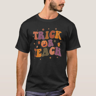 トリックまたは教え先生ハロウィーングルービーレトロビン Tシャツ