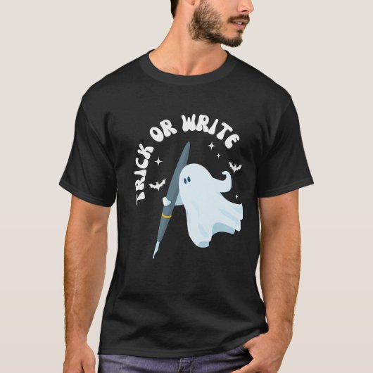 トリックまたは書作家幽霊ライターTシャツ Tシャツ (正面)