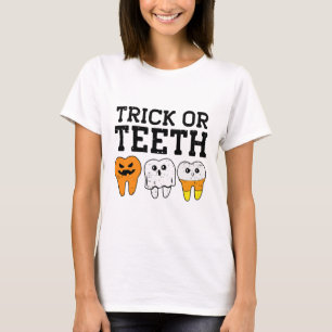トリックまたは歯の歯科の歯医者ハロウィーンCos Tシャツ