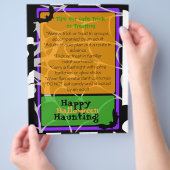 トリックまたは治療の安全のヒント付きハロウィーンフライヤー チラシ (手)