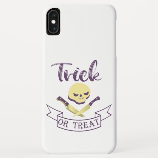 トリックまたは治療スカルクロスボーンハロウィーンリボンT Case-Mate iPhoneケース (裏面)