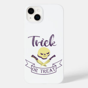 トリックまたは治療スカルクロスボーンハロウィーンリボンT Case-Mate iPhone 14 PLUSケース