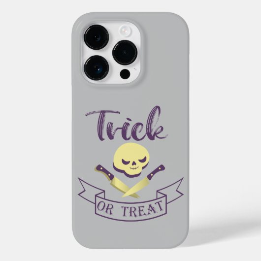 トリックまたは治療スカルクロスボーンハロウィーンリボンT Case-Mate iPhoneケース (裏面)