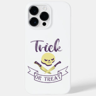 トリックまたは治療スカルクロスボーンハロウィーンリボンT Case-Mate iPhone 14 PRO MAXケース