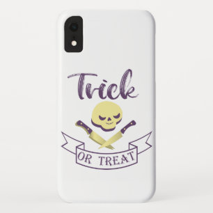 トリックまたは治療スカルクロスボーンハロウィーンリボンT iPhone XRケース