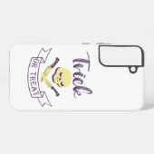 トリックまたは治療スカルクロスボーンハロウィーンリボンT SAMSUNG GALAXYケース (裏面横)