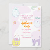 トリックまたは治療ハローウィンパーティ時間 招待状 (正面)