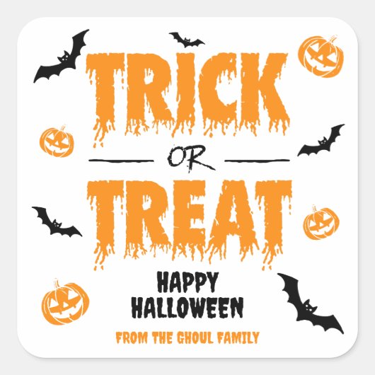 トリックまたは治療パーティーライト スクエアシール (正面)