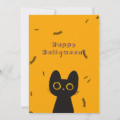 トリックまたは治療 | かわいい黒猫ハロウィン 招待状 (裏面)