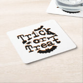 トリックまたは治療 スクエアペーパーコースター (アングル)