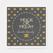 トリックまたは治療。ハロウィーンのカボチャのちょうちんホワイト水玉模様 スタンダードランチョンナプキン (正面)