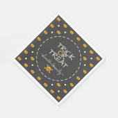 トリックまたは治療。ハロウィーンのカボチャのちょうちんホワイト水玉模様 スタンダードランチョンナプキン (角)