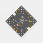 トリックまたは治療。ハロウィーンのカボチャのちょうちんホワイト水玉模様 スタンダードランチョンナプキン (角)