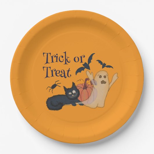 トリックまたは治療 ペーパープレート (正面)