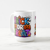 トリックまたは治療 | 可愛いハロウィーンバッシュパーティー コーヒーマグカップ (正面左)