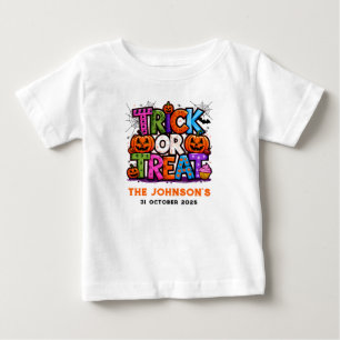 トリックまたは治療 可愛いハロウィーンバッシュパーティー ベビーTシャツ