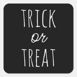 トリックまたは治療。可愛い白黒ハロウィーン スクエアシール