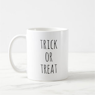 トリックまたは治療。白黒ハローウィンパーティ コーヒーマグカップ