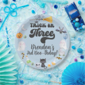 トリックまたは3ハロウィーン男の子の誕生日紙プレート ペーパープレート (パーティー)