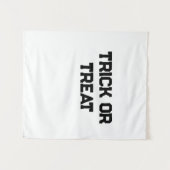トリックまたは。トリートハロウィーン不気味なブラックシンプルミニ タペストリー (正面(横))