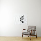 トリックまたは。トリートハロウィーン不気味なブラックシンプルミニ タペストリー (インサイチュ(横))