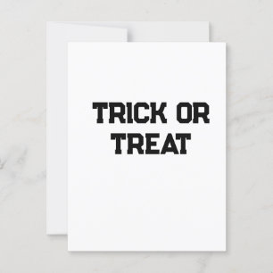 トリックまたは。トリートハロウィーン不気味なブラックシンプルミニ ポストカード