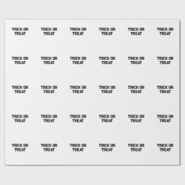 トリックまたは。トリートハロウィーン不気味なブラックシンプルミニ ラッピングペーパー