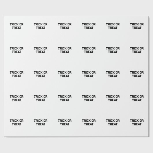 トリックまたは。トリートハロウィーン不気味なブラックシンプルミニ ラッピングペーパー (フラット)