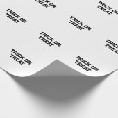 トリックまたは。トリートハロウィーン不気味なブラックシンプルミニ ラッピングペーパー (角)