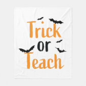 トリックまた教えは – ハロウィーンデザイン フリースブランケット (正面)