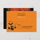 トリックアハウスハロウィーンウェディングパーティーRSVP 招待状 (正面/裏面)