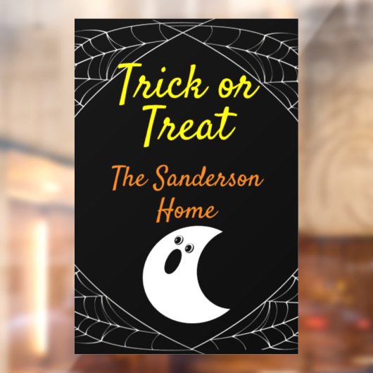 トリックアンドトリートミニマル幽霊ハロウィンファミリー ウィンドウサイン (シート2)
