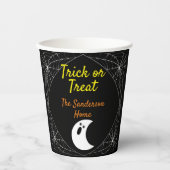 トリックアンドトリートミニマル幽霊ハロウィンファミリー 紙コップ (正面)