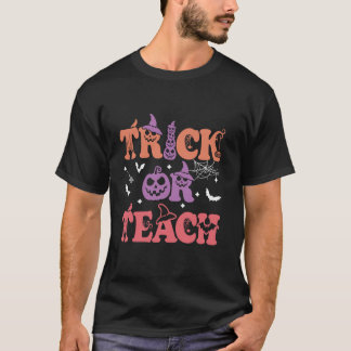 トリックア教えおもしろい先生ハロウィーンレトロポンプ Tシャツ