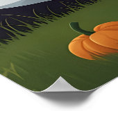 トリックオアトリートを持ったかわいい漫画幽霊バッグ ポスター (角)