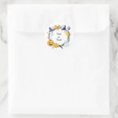 トリックオアトリートウォーターカラーパンプキン&幽霊たちリース ラウンドシール (バッグ)