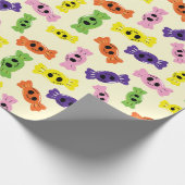 トリックオアトリートキャンディカラフルスシームレスなハロウィーン ラッピングペーパー (角)