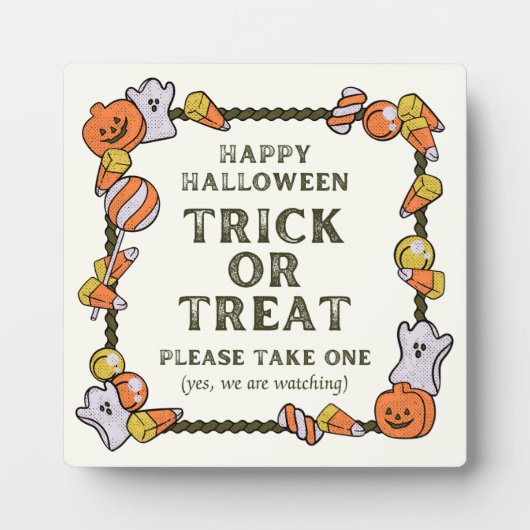 トリックオアトリートスタンディングサインを一つ取って フォトプラーク (正面)