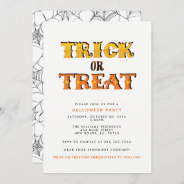 トリックオアトリートスパイダーハローウィンパーティ 招待状