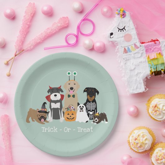トリックオアトリートハッピーハローウィン不気味ペットコスチューム ペーパープレート (パーティー)