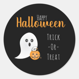 トリックオアトリートハッピーハローウィン幽霊 不気味 ラウンドシール