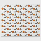 トリックオアトリートハロウィーンこうもりかぼちゃの幽霊魔女 ラッピングペーパー (フラット)