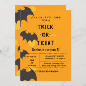 トリックオアトリートハロウィーンこうもり招待状 招待状 (正面/裏面)