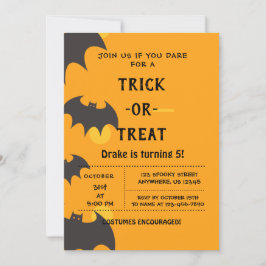 トリックオアトリートハロウィーンこうもり招待状 招待状